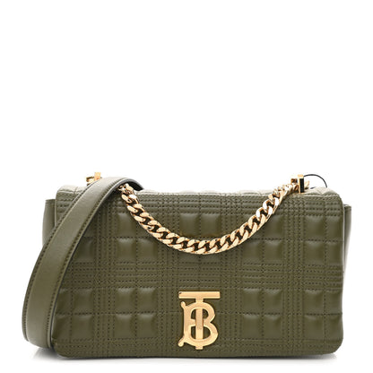 Burberry Lambskin Quilted Small Lola Bag Khaki 1 of 10