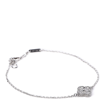 Van Cleef & Arpels 18K White Gold Diamond Sweet Alhambra Bracelet 1 of 7