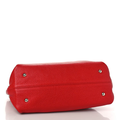 Salvatore Ferragamo Grained Calfskin Sofia Satchel Red 4 of 8