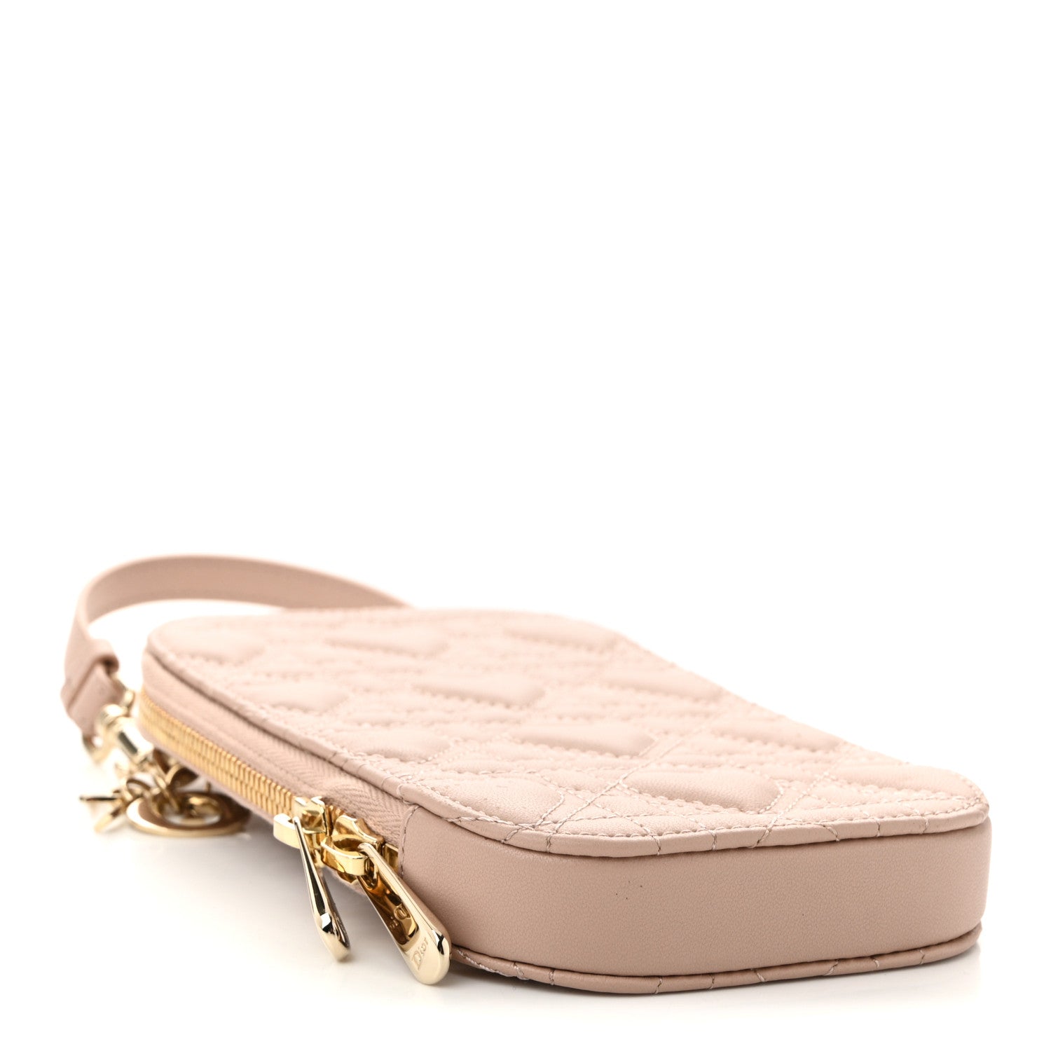 Christian Dior Lambskin Cannage Dioramour Lady Dior Phone Holder Light Pink 4 of 11