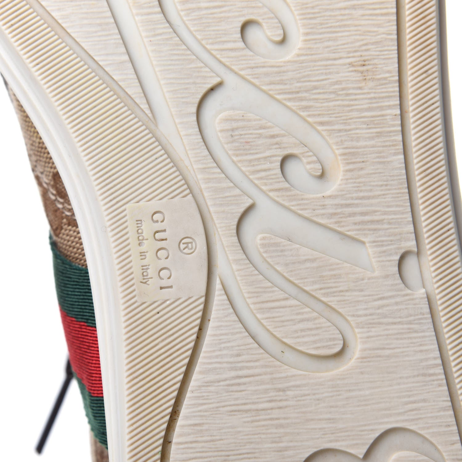 Gucci GG Monogram Web Womens High Top Sneakers 38 Brown 8 of 10