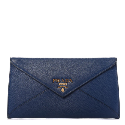 Prada Vitello Grain Envelope Wallet Bluette 1 of 6