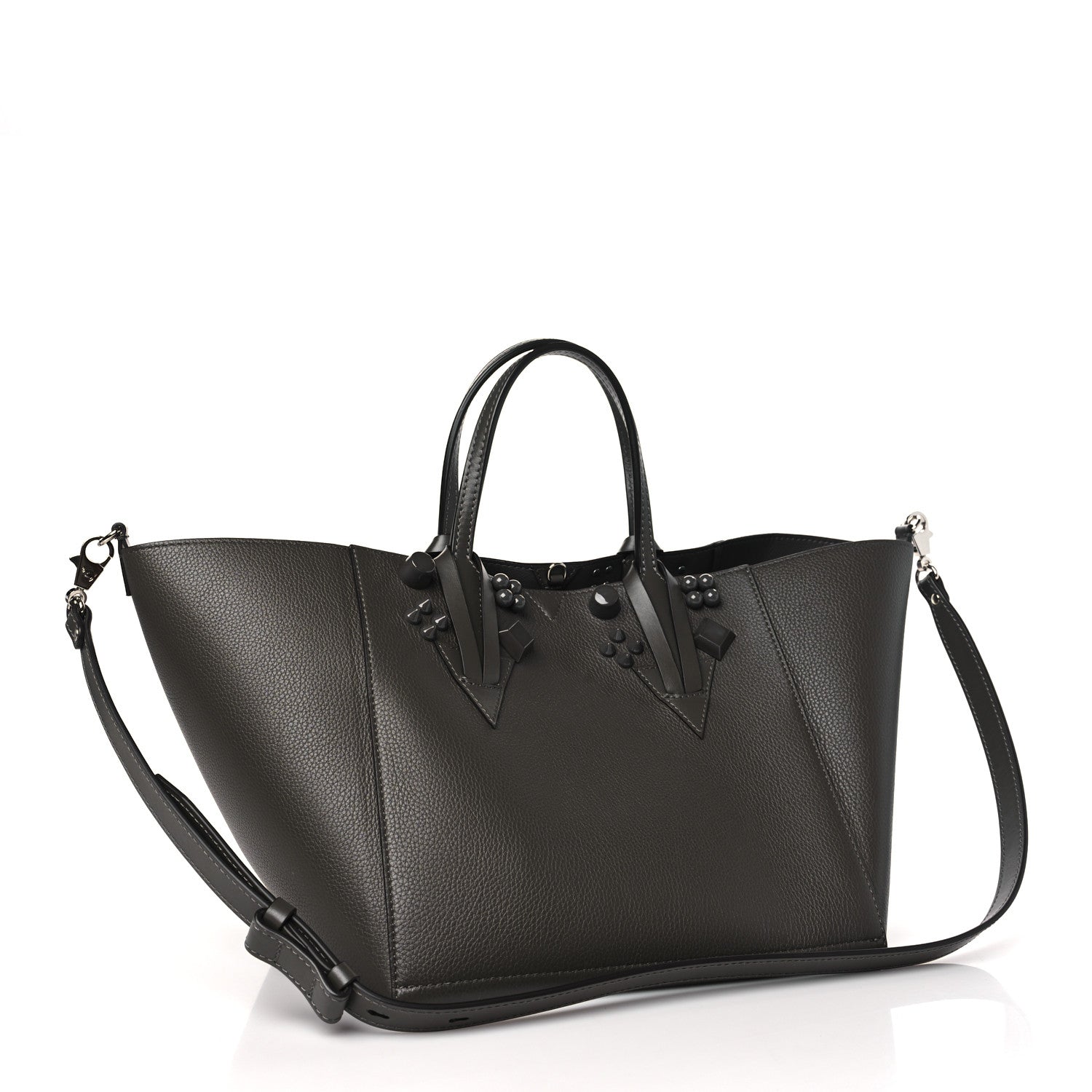 Christian Louboutin Calfskin Empire Spike Studded Small Cabachic Tote Rocket 3 of 9