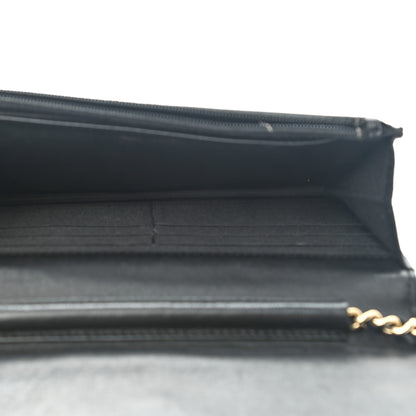 Chanel Lambskin Quilted Wallet On Chain WOC Beige Black 5 of 9