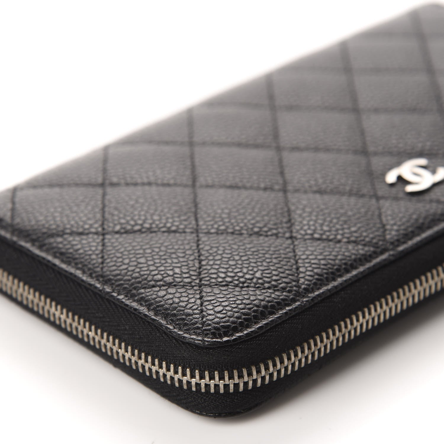 Chanel Caviar Quilted Large Gusset Zip Around Wallet Black 8 of 13