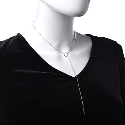 Gucci 18K White Gold 20mm Lariat Necklace 2 of 6