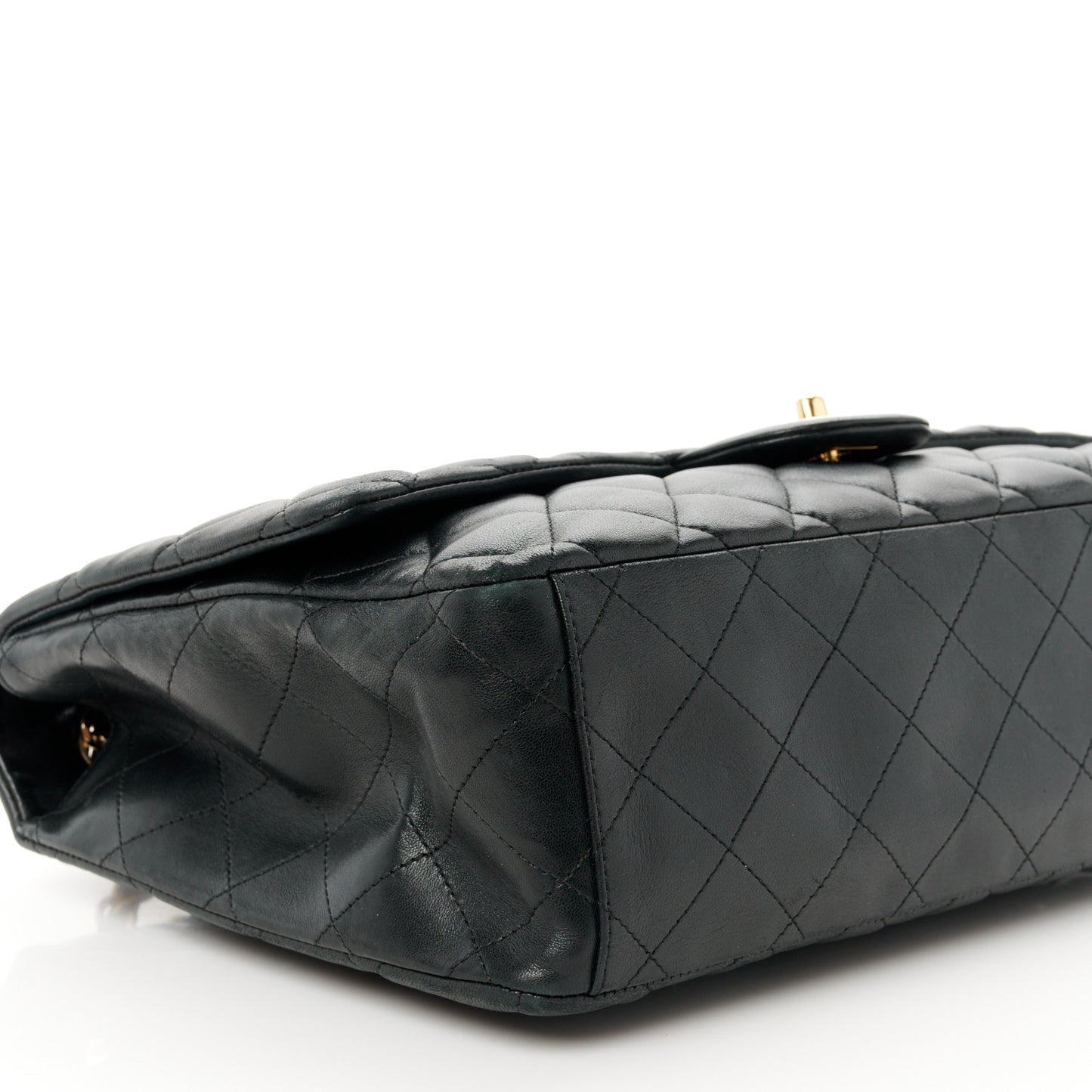 Lambskin Quilted Maxi Double Flap Black