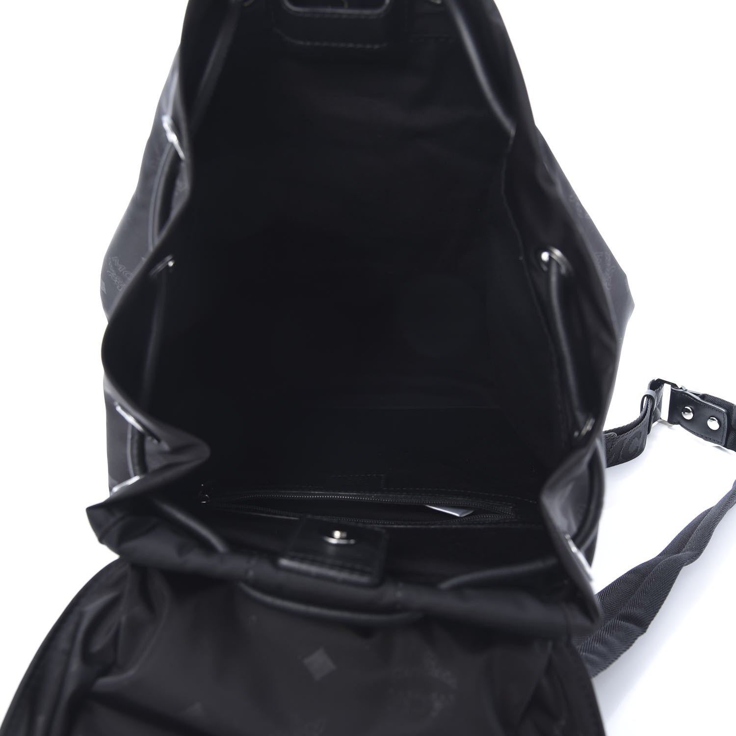 MCM Nylon Monogram Small Tivitat Two-Pocket Backpack Black 4 of 10