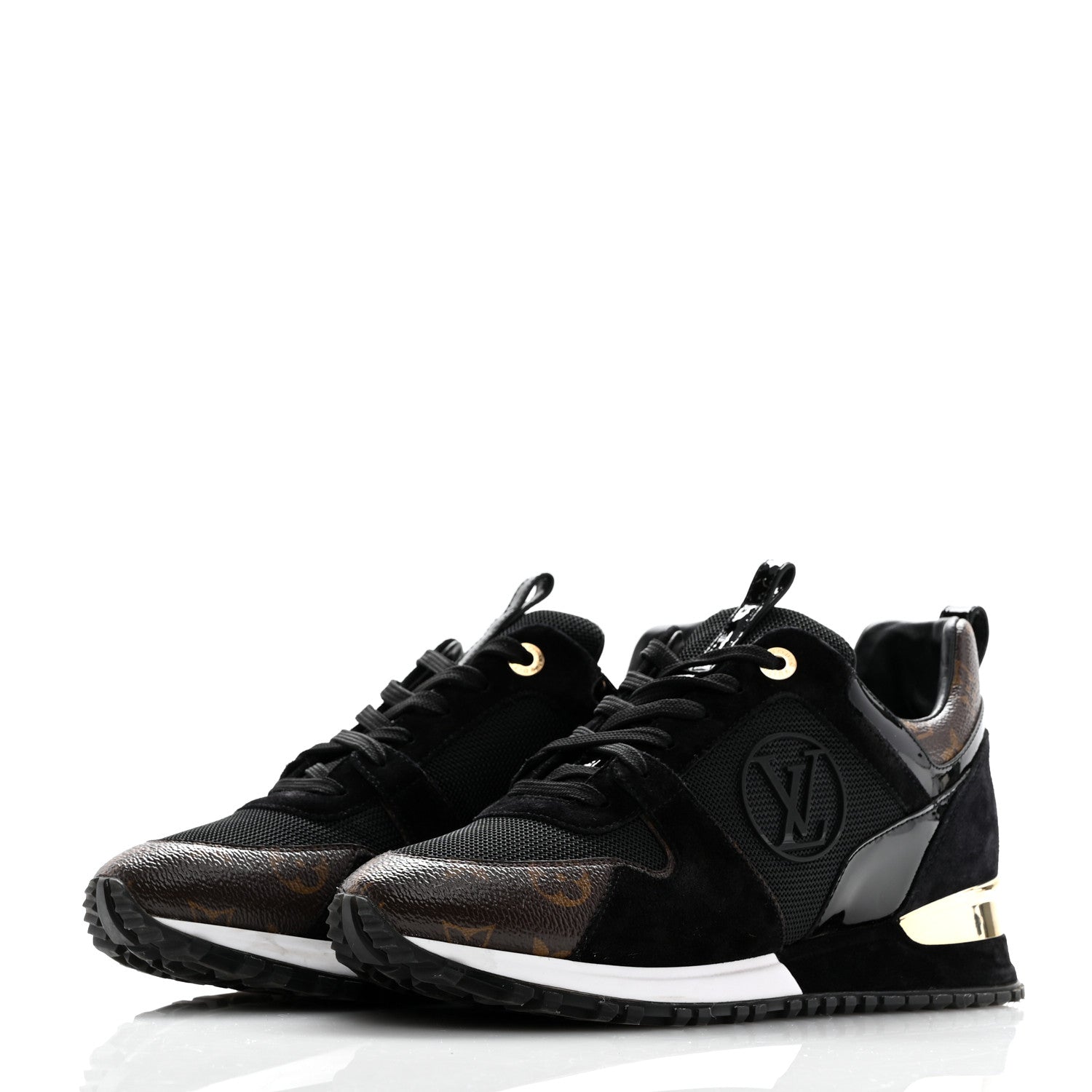 Louis Vuitton Suede Monogram Run Away Sneakers 39 Black 4 of 9