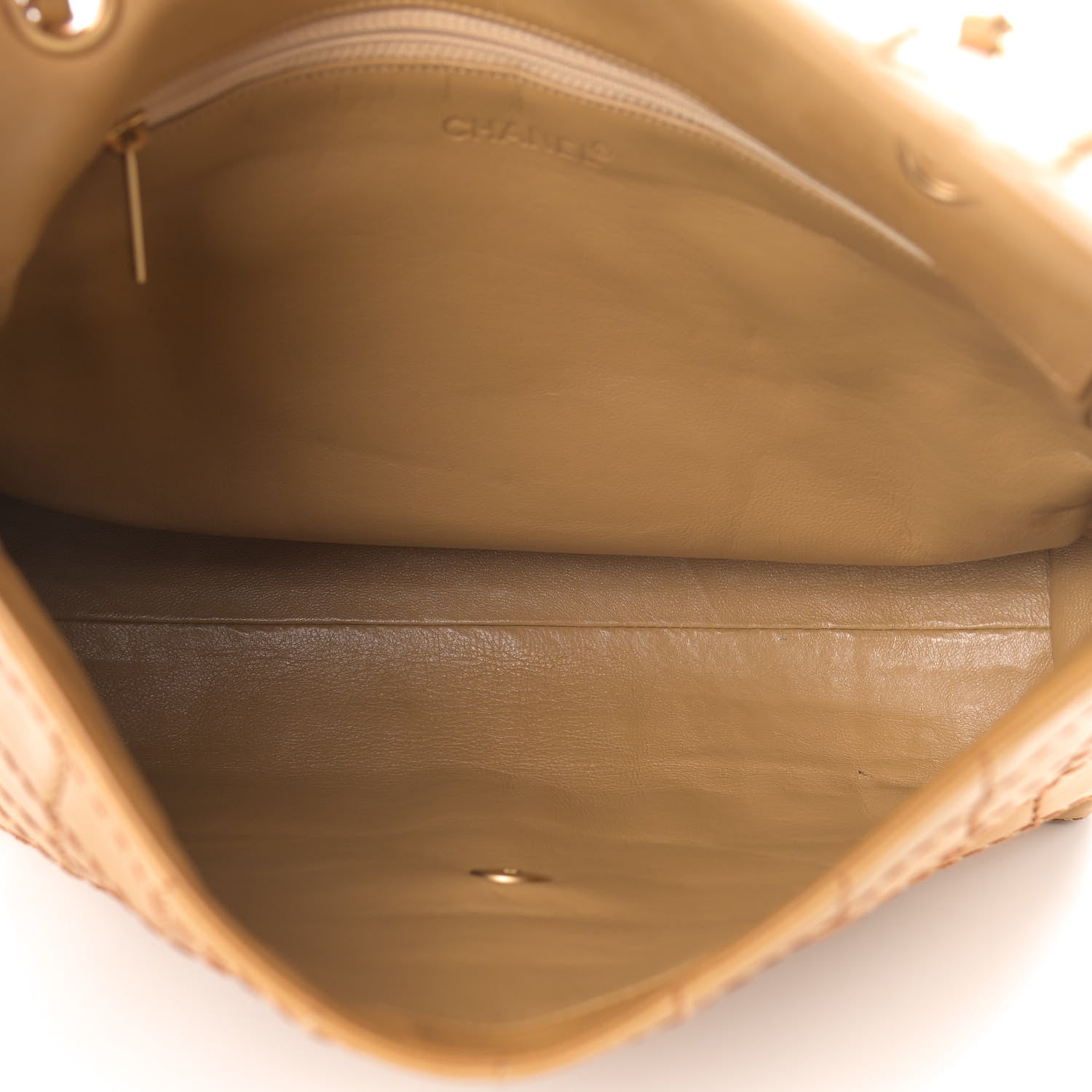 Chanel Lambskin Quilted Chocolate Bar Flap Shoulder Bag Beige 5 of 18