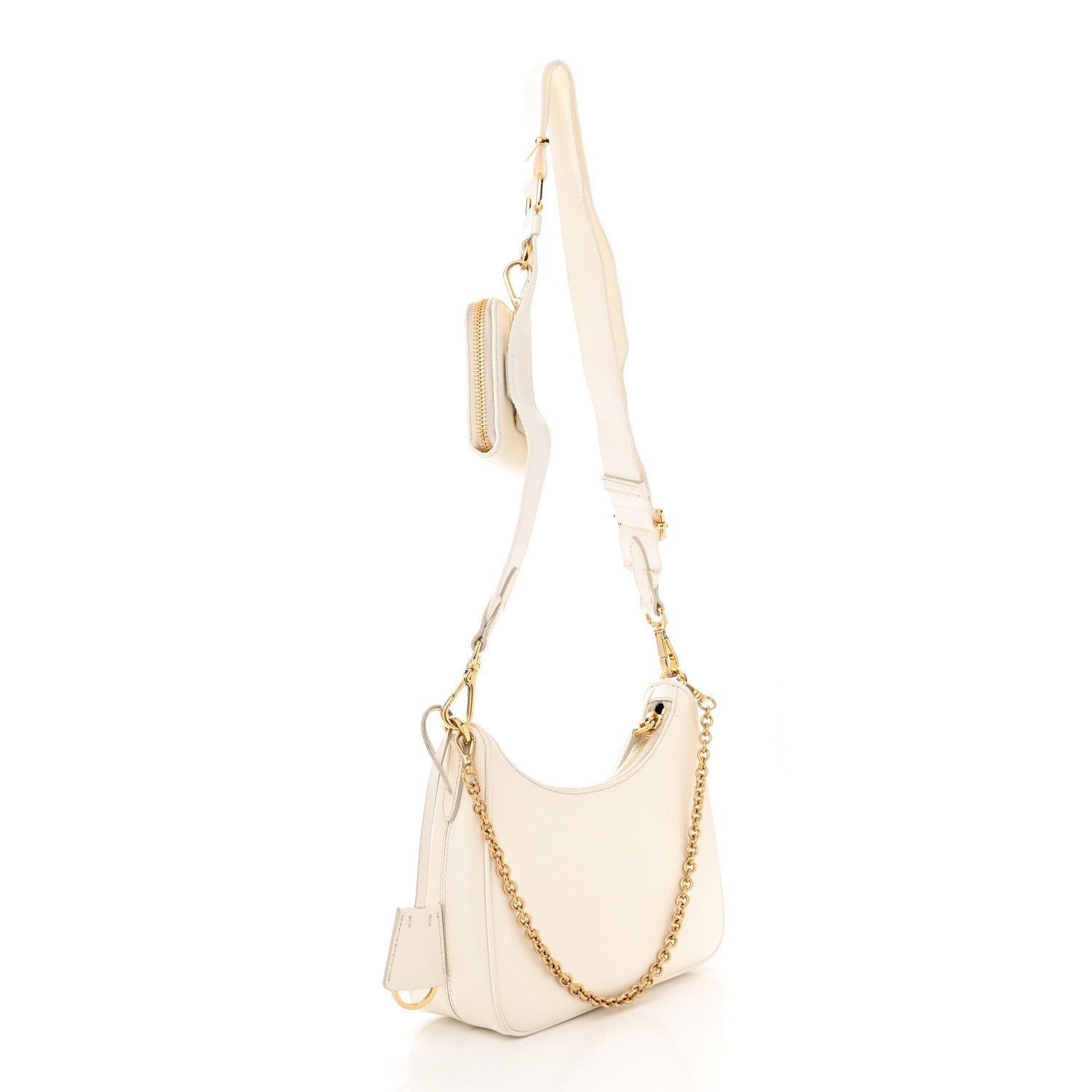 Prada Saffiano Re-Edition 2005 Shoulder Bag White 2 of 12