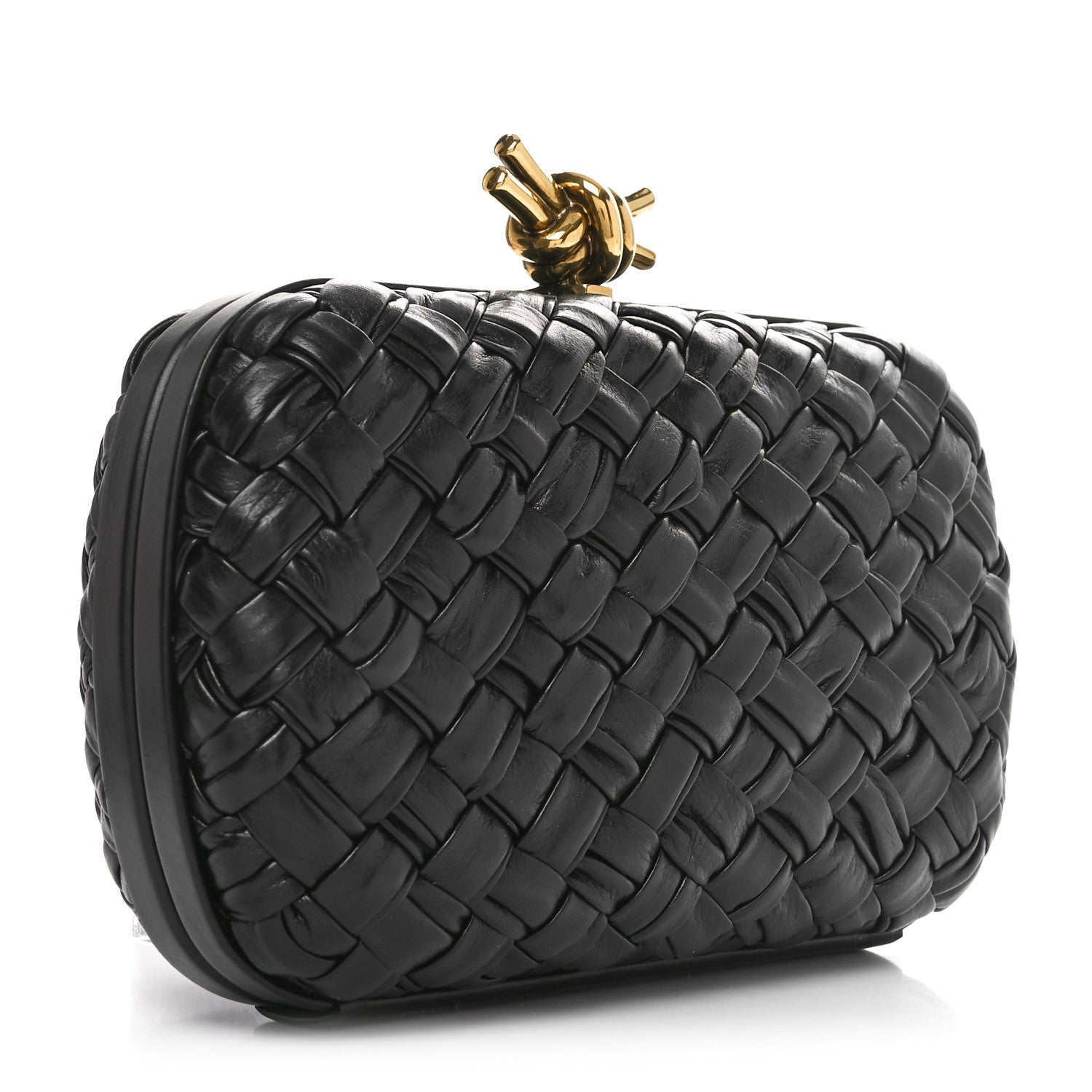 Bottega Veneta Nappa Intrecciato Knot Clutch Black 3 of 9