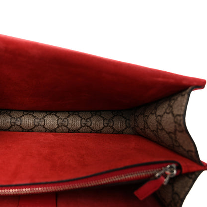 Gucci GG Supreme Monogram Suede Small Dionysus Shoulder Bag Beige Ebony Vulcanic Red 5 of 10
