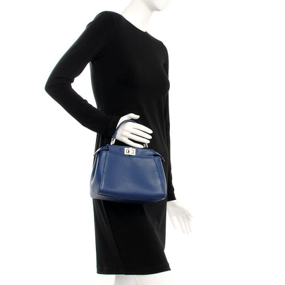 Fendi Nappa Mini Peekaboo Iconic Satchel True Blue 3 of 9