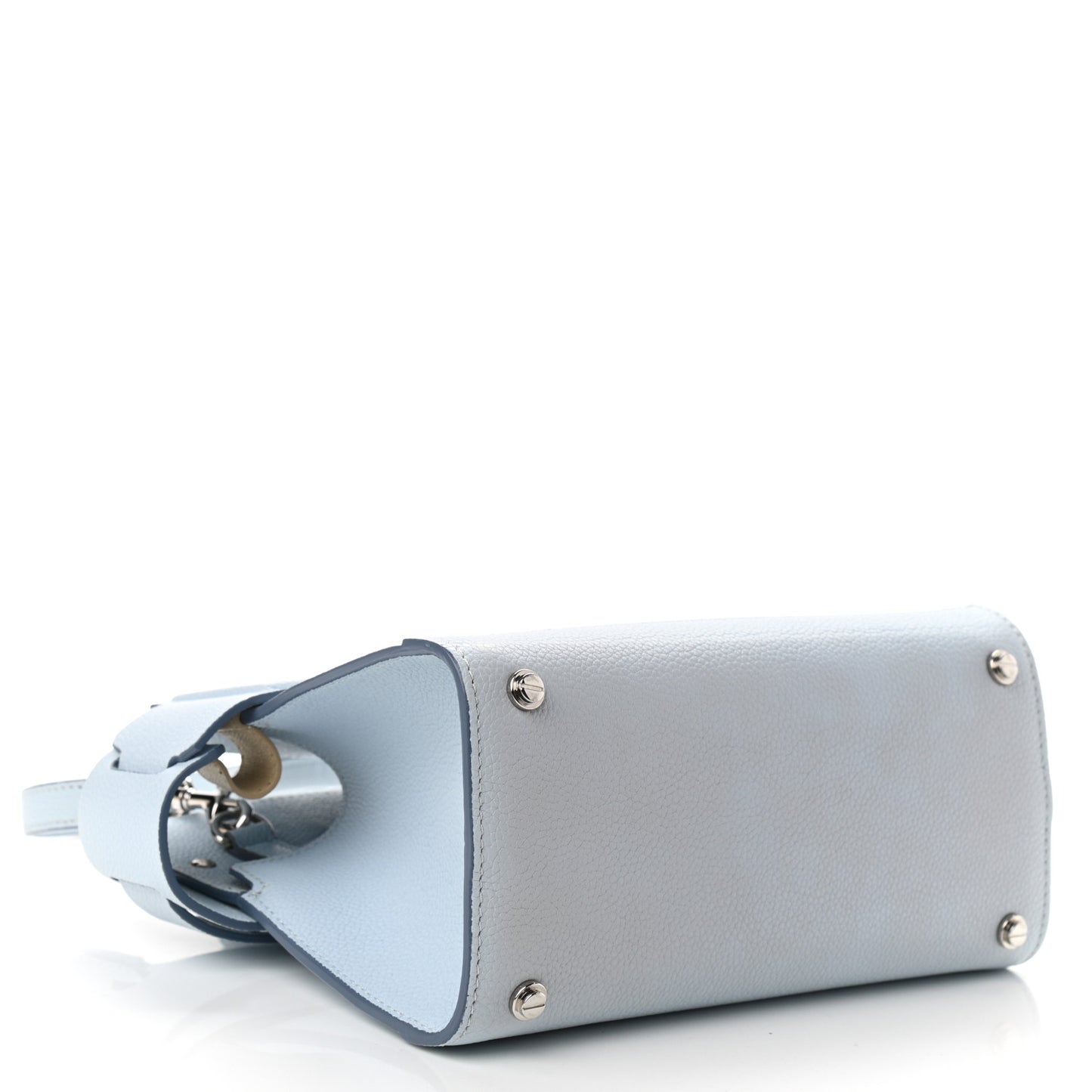 Grained Calfskin Mini Horizon Satchel Pale Blue