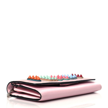 Fendi Vitello Liberty Fun Fair Studded Continental Wallet On Chain Peonia Multicolor 3 of 11