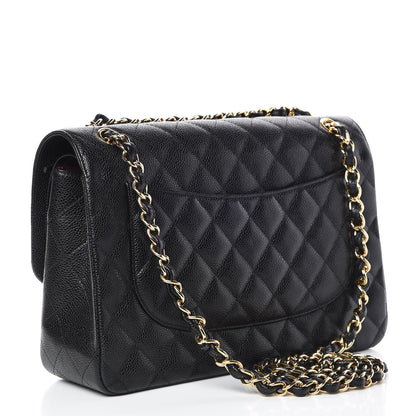 Chanel Caviar Quilted Jumbo Double Flap Black 3 of 10