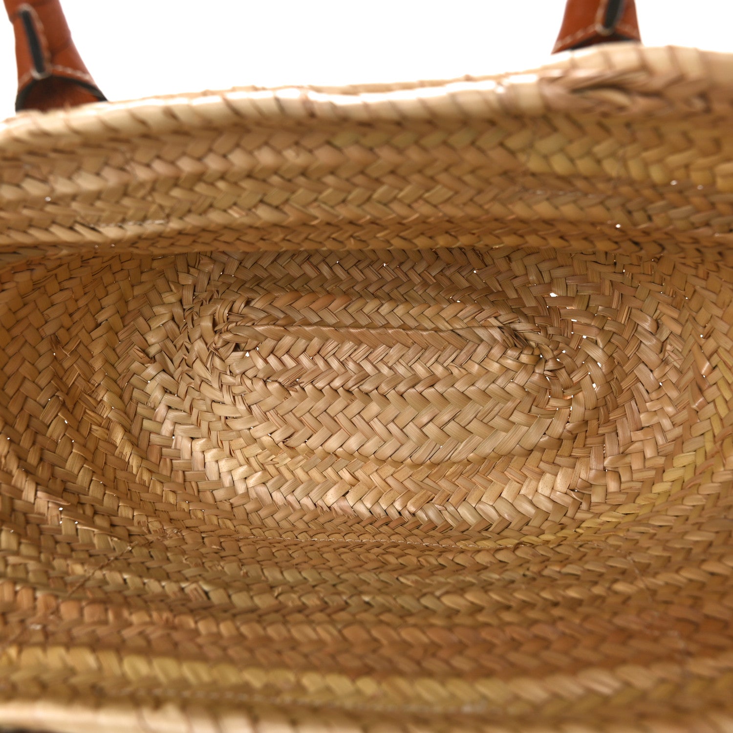 Chloe Raffia Small Grain Calfskin Medium Marcie Basket Tan 5 of 11