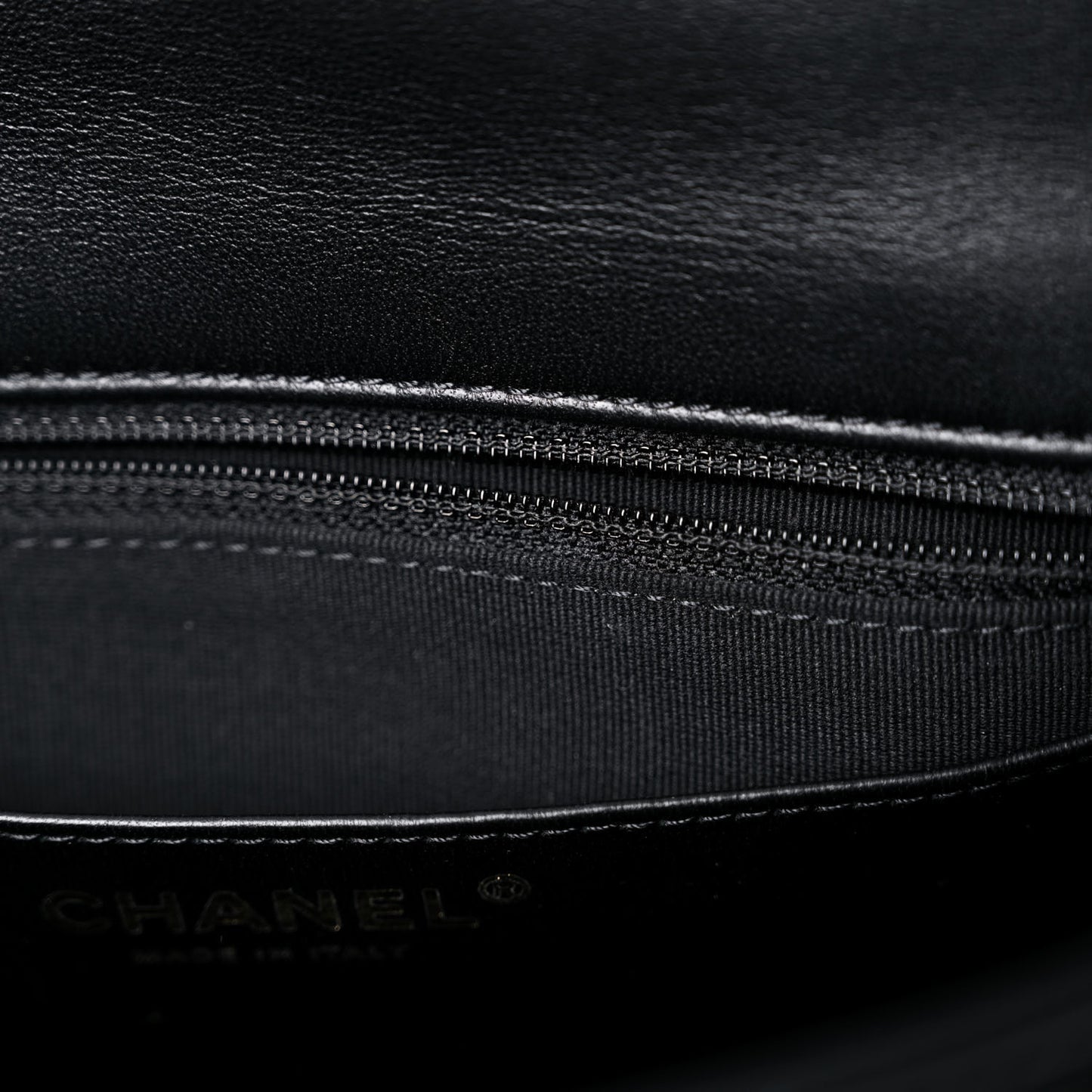 Lambskin Quilted Large CC Funky Town Flap Black