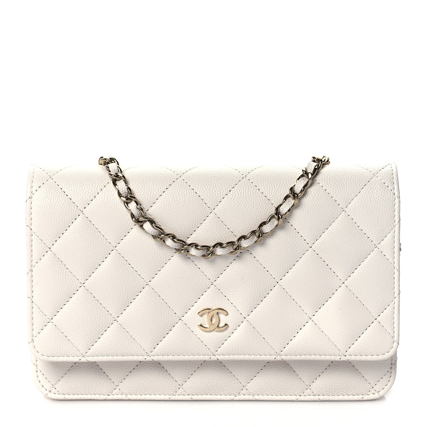 Chanel Caviar Quilted Wallet On Chain WOC White 1 of 11