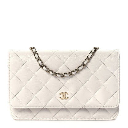 Chanel Caviar Quilted Wallet On Chain WOC White 1 of 11
