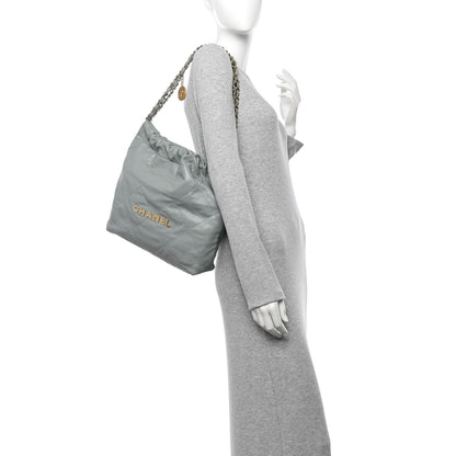 Chanel Shiny Calfskin Quilted Small Chanel 22 Grey 2 of 13