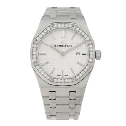 Audemars Piguet Stainless Steel Diamond 33mm Royal Oak Quartz Watch White 67651ST.ZZ.D011CR.01 1 of 4
