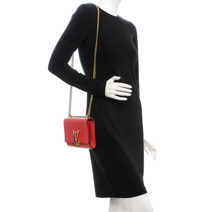 Louis Vuitton Calfskin Chain Louise MM Red 2 of 9