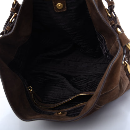 Prada Scamosciato Suede Hobo Brown 5 of 13