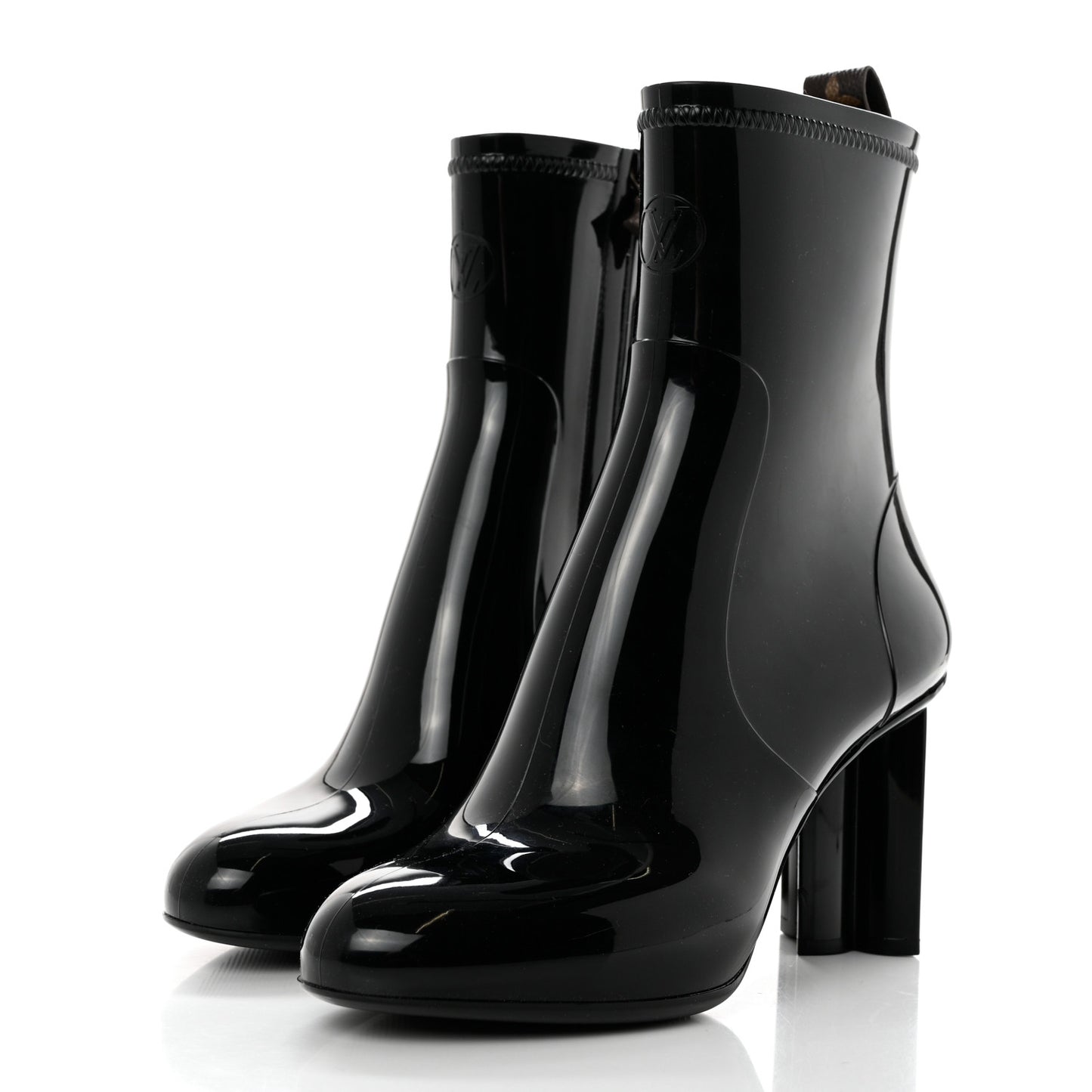 Patent Silhouette Ankle Boots 40 Black