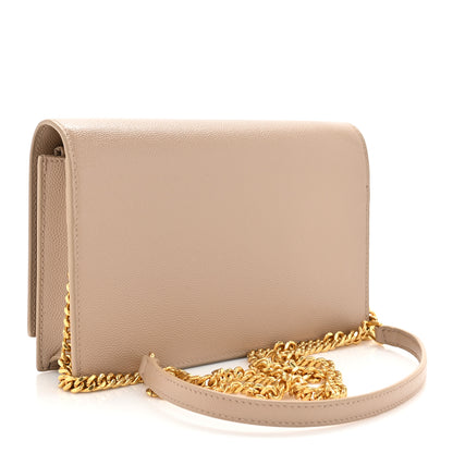 Saint Laurent Grain De Poudre Classic Monogram Kate Tassel Chain Wallet Dark Beige 3 of 11