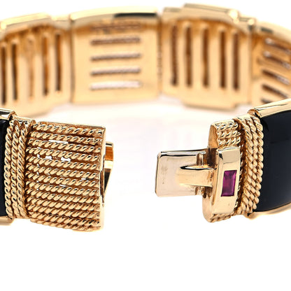 Roberto Coin 18K Yellow Gold Black Onyx Wide Silk Mesh Bracelet 5 of 5