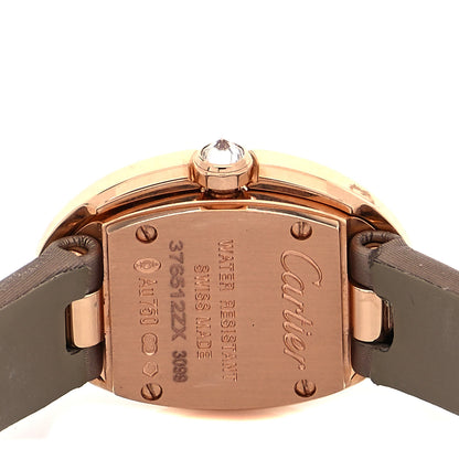 Cartier 18K Pink Gold Satin Diamond 18mm Baignoire Quartz Watch Taupe 4 of 5