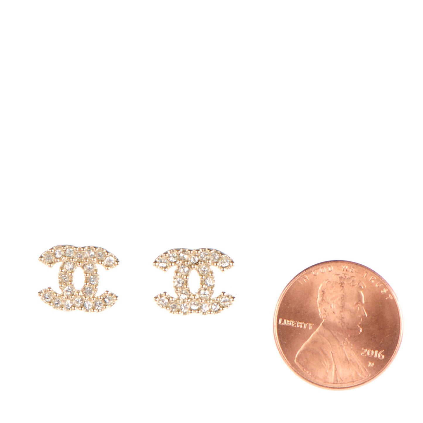 Crystal CC Earrings Gold