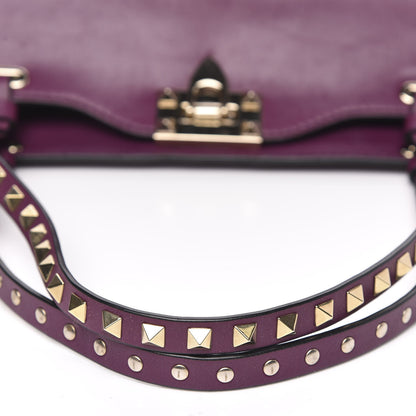Valentino Garavani Vitello Medium Rockstud Tote Grape 10 of 12