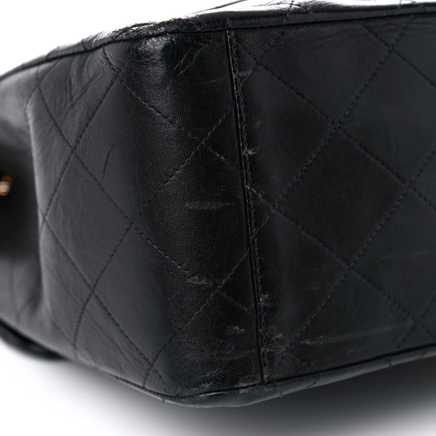 Lambskin Quilted XL Jumbo Single Flap Black