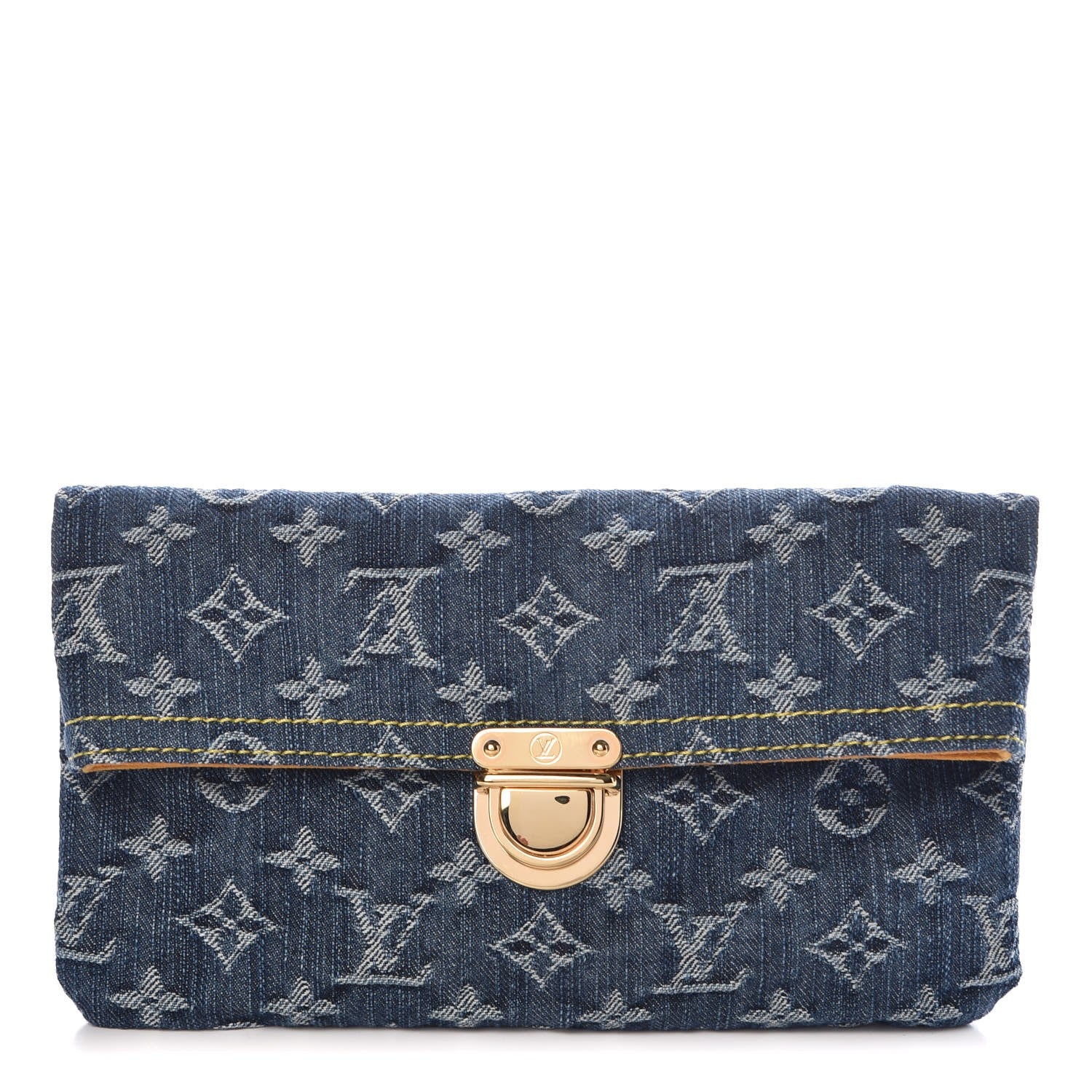Louis Vuitton Monogram Denim Pochette Plat Clutch Blue 1 of 8