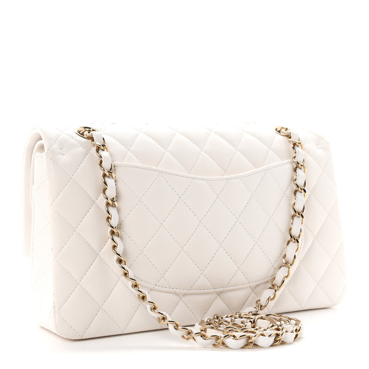 Chanel Caviar Quilted Medium Double Flap White 3 of 10