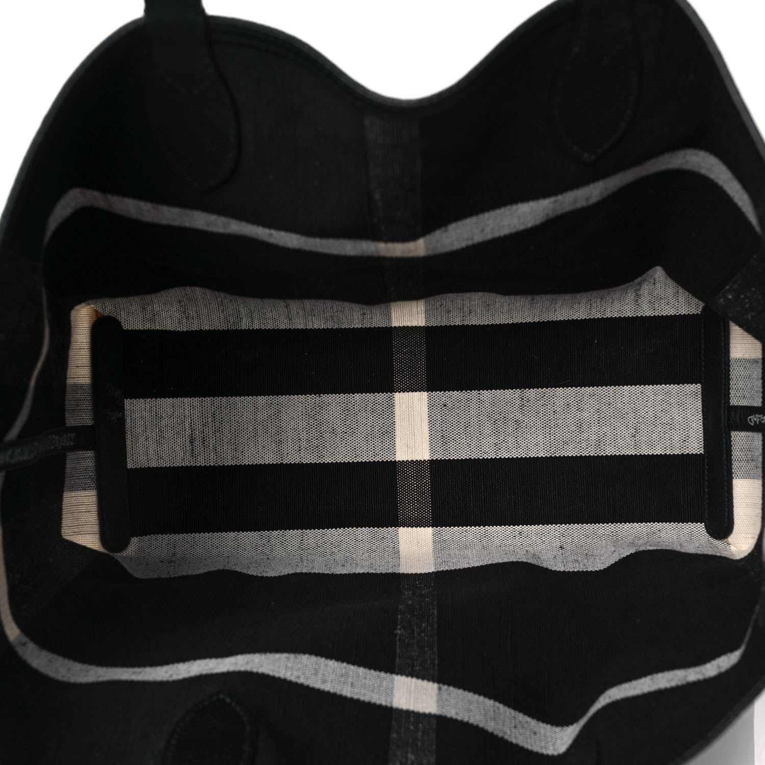 Burberry Coated Canvas Mega Check Medium Doodle Tote Black White 5 of 11