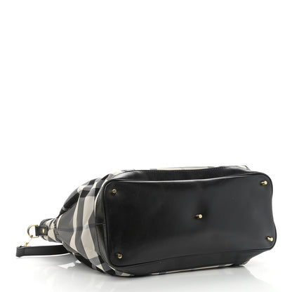 Burberry Nylon Beat Check Diaper Bag Black 3 of 9