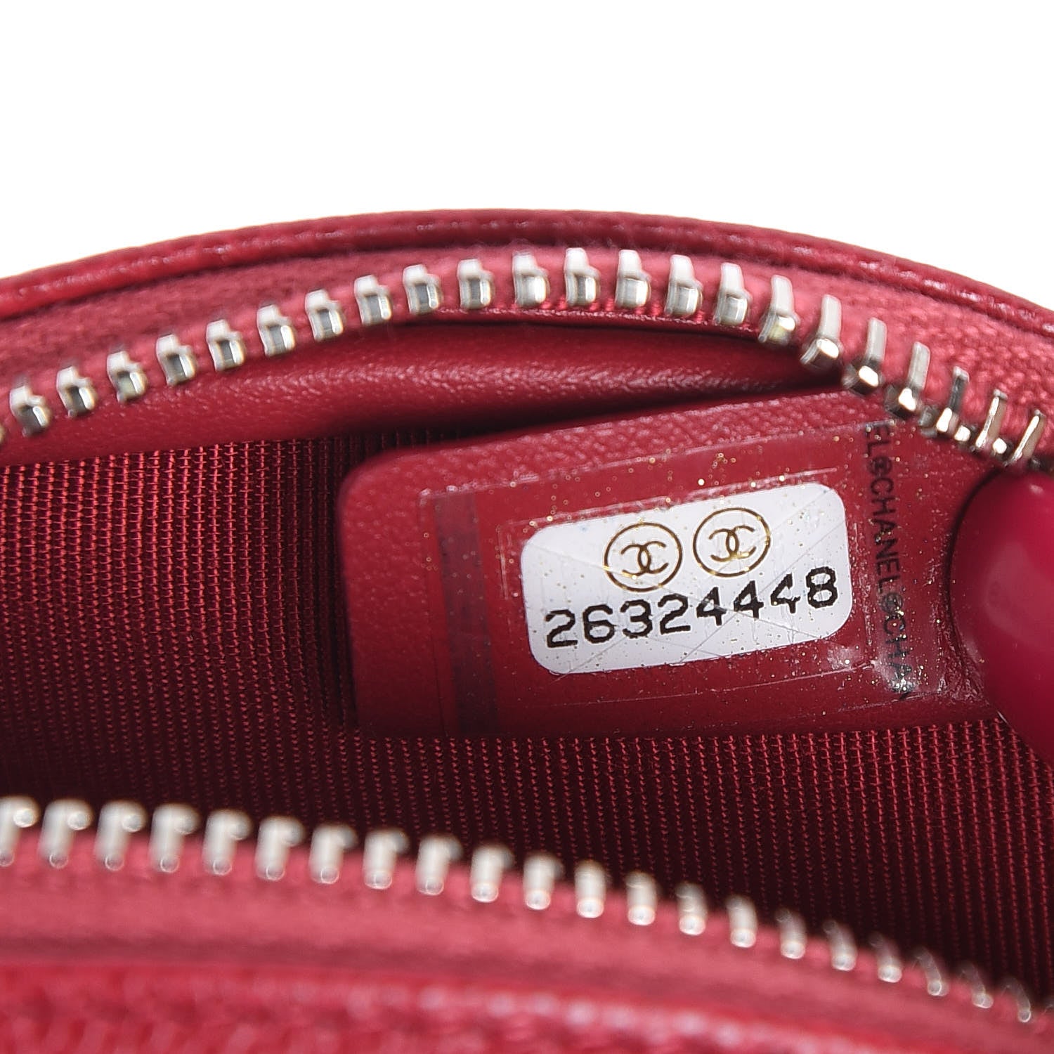 Chanel Caviar Quilted Zip Around Classic Coin Purse Dark Pink 2 of 9