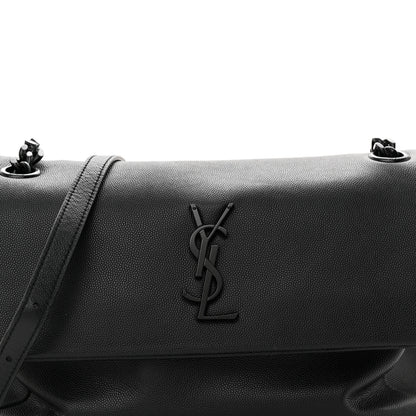 Saint Laurent Grain De Poudre Medium West Hollywood Monogram Fold-Over Black 8 of 11