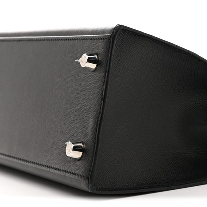 Hermes Madame Calfskin Shiny Niloticus Crocodile Kelly Sellier Touch 25 Black 10 of 14