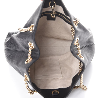 Gucci Pebbled Calfskin Medium Soho Chain Shoulder Bag Black 5 of 11