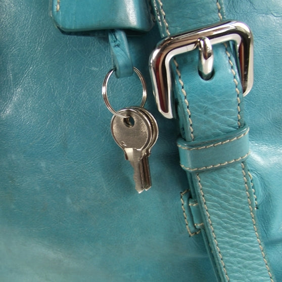 Prada Leather Large New Look Tote Turquoise 8 of 18