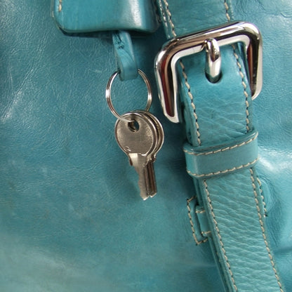 Prada Leather Large New Look Tote Turquoise 8 of 18