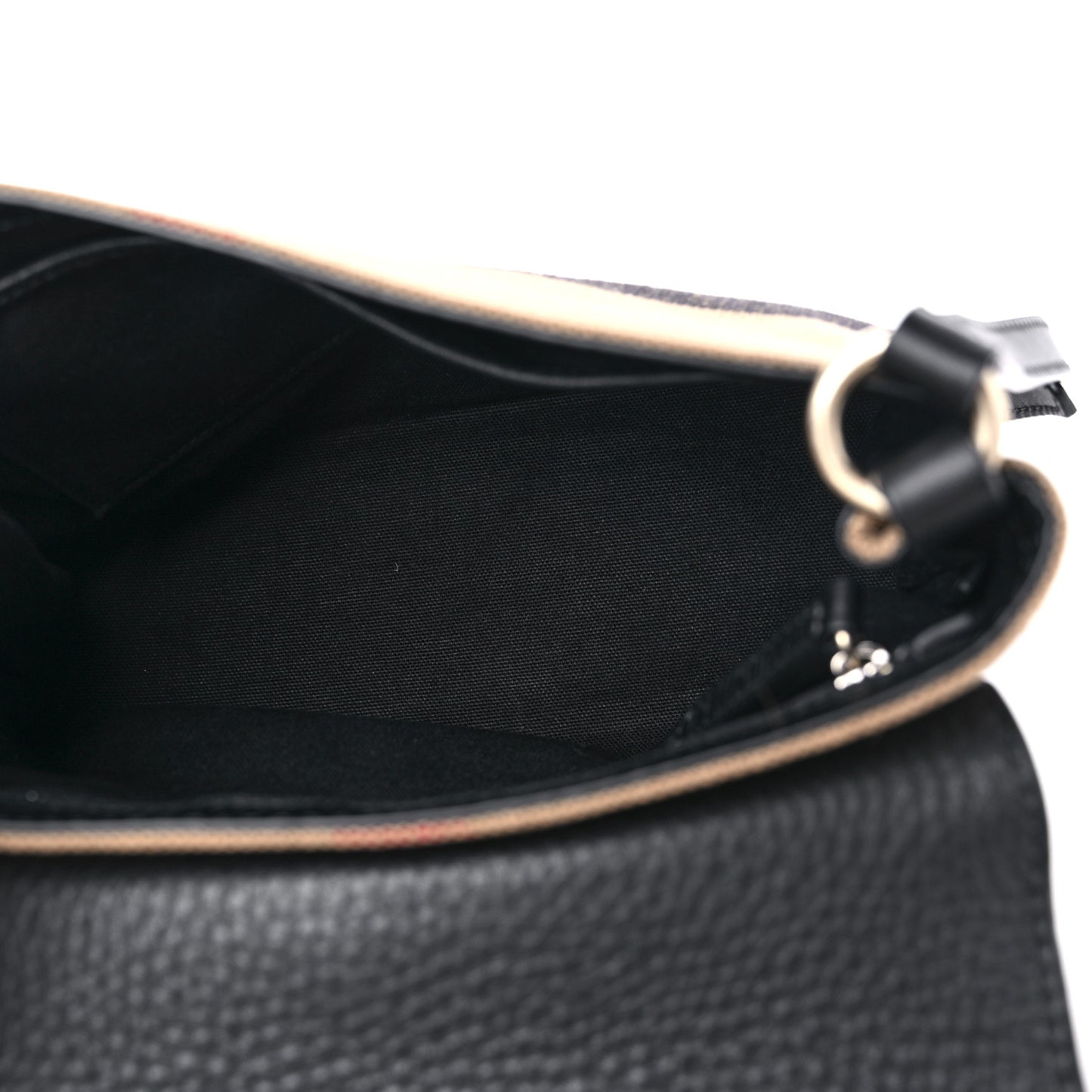 Mega Check Grainy Calfskin Small Gowan Messenger Bag Black
