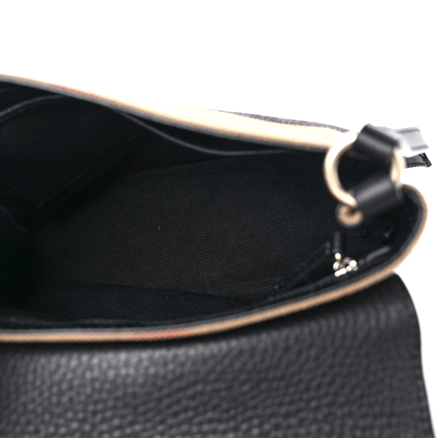 Burberry Mega Check Grainy Calfskin Small Gowan Messenger Bag Black 5 of 11