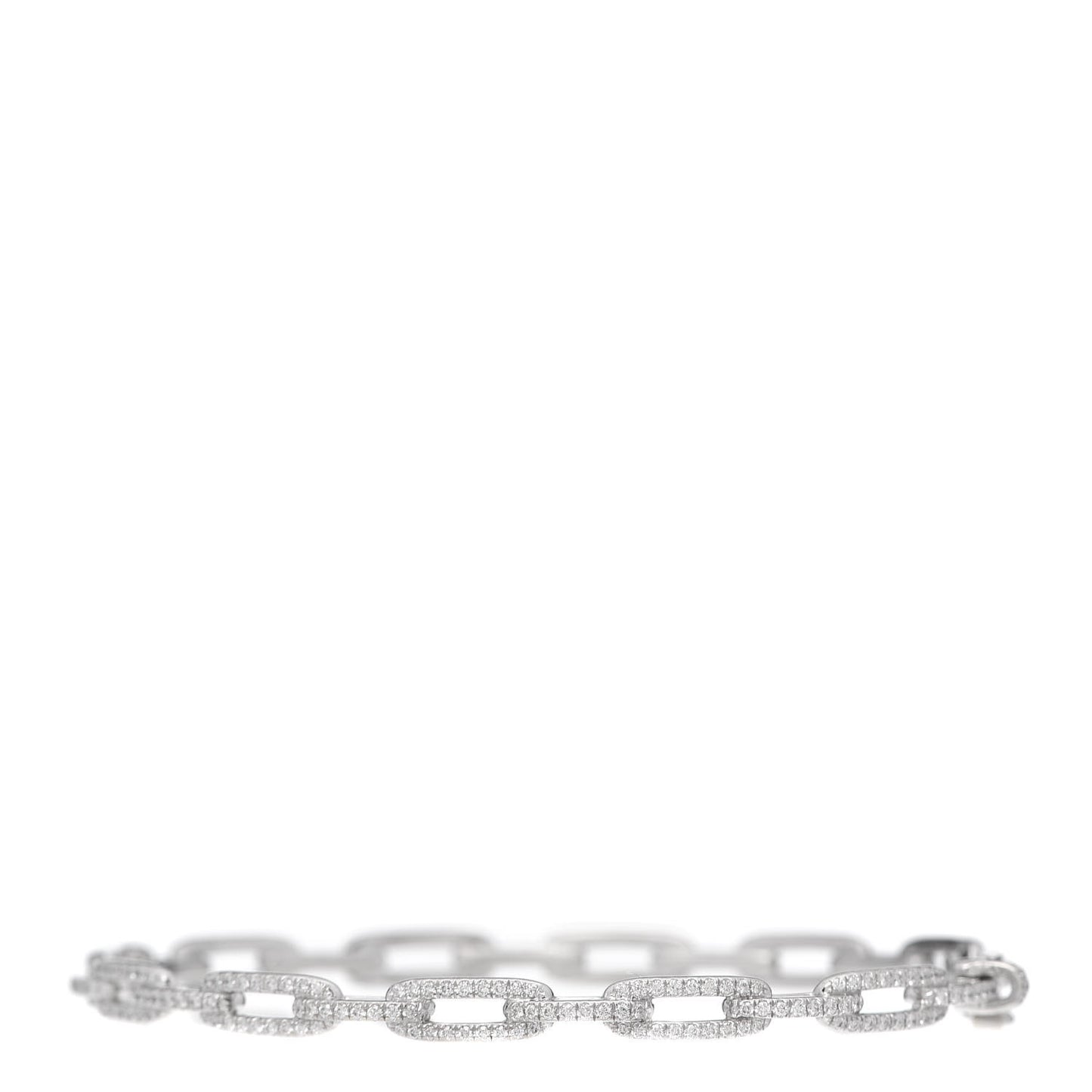 18K White Gold Diamond 4mm Stax Chain Link Bracelet