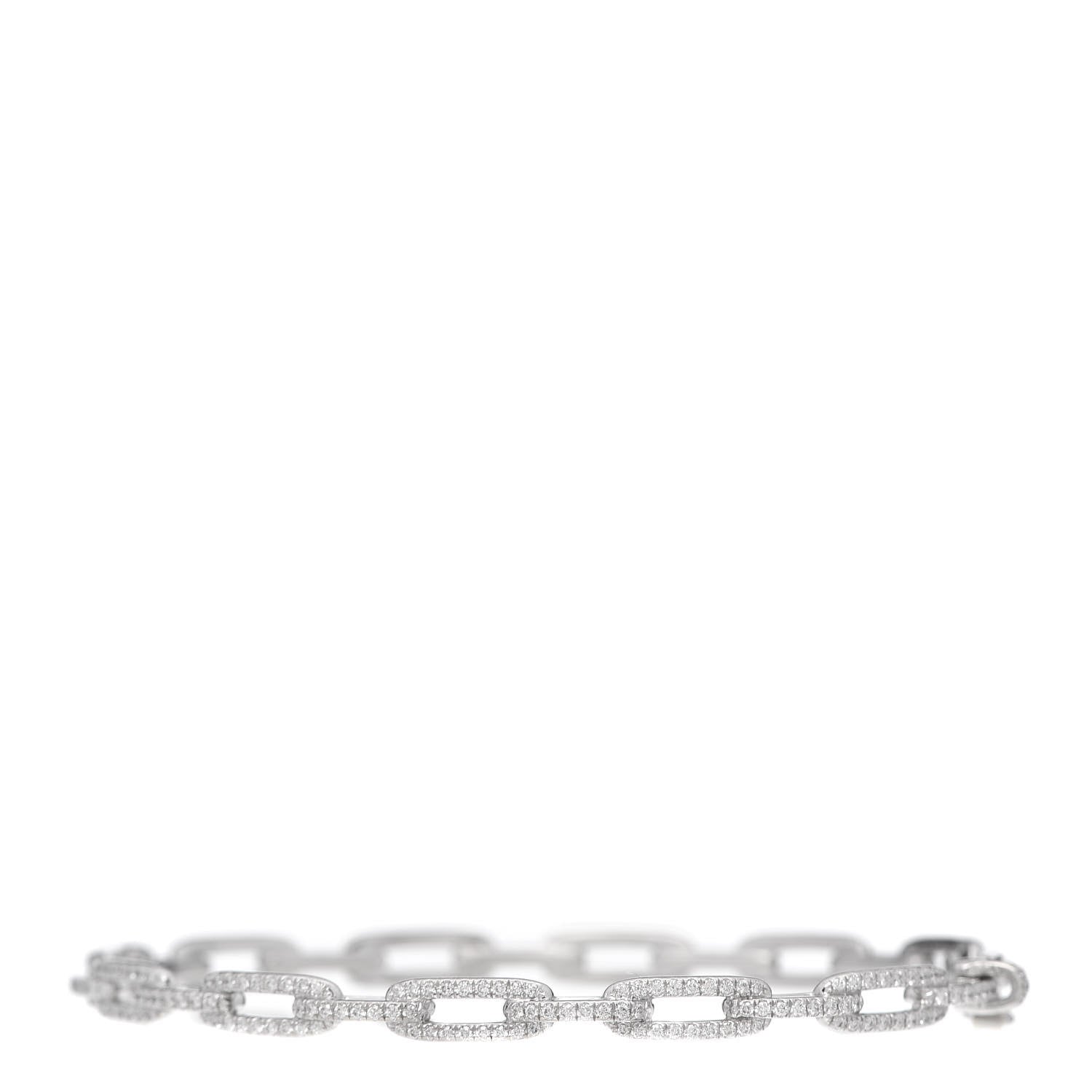 David Yurman 18K White Gold Diamond 4mm Stax Chain Link Bracelet 1 of 5